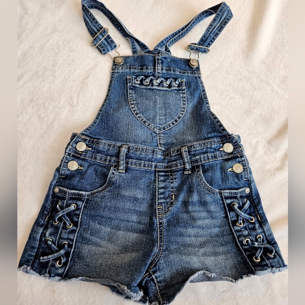 Jordache Overall Romper With Shorts | Girls | M | 7-8 | Denim | Jeans | Summer